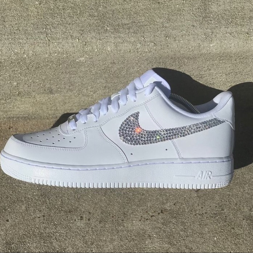 Nike Air Force ones with swarovski crystals